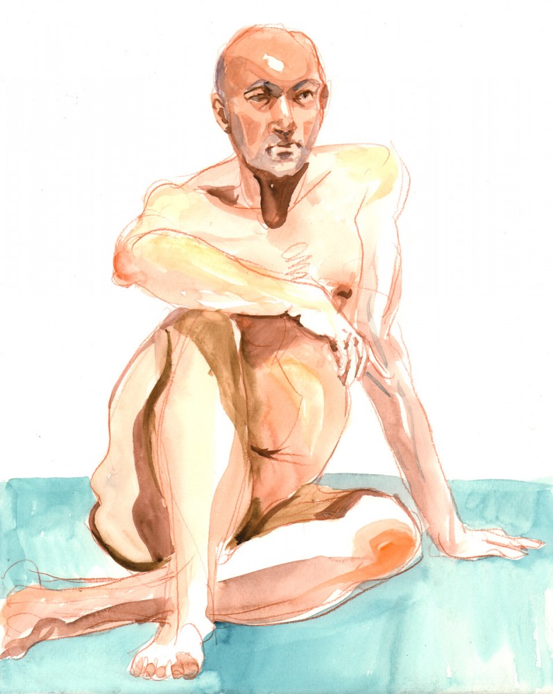 Figure study, watercolor, 2016