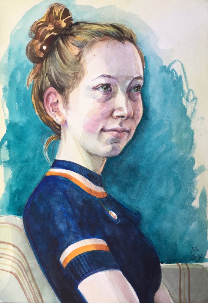 Mila, watercolor, 2020