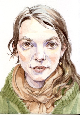Portrait study, watercolor, 2010